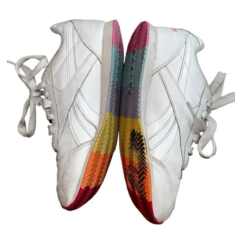 Reebok Royal CL Rainbow Sole Sneaker Tennis Shoes - Size 2 Kids
